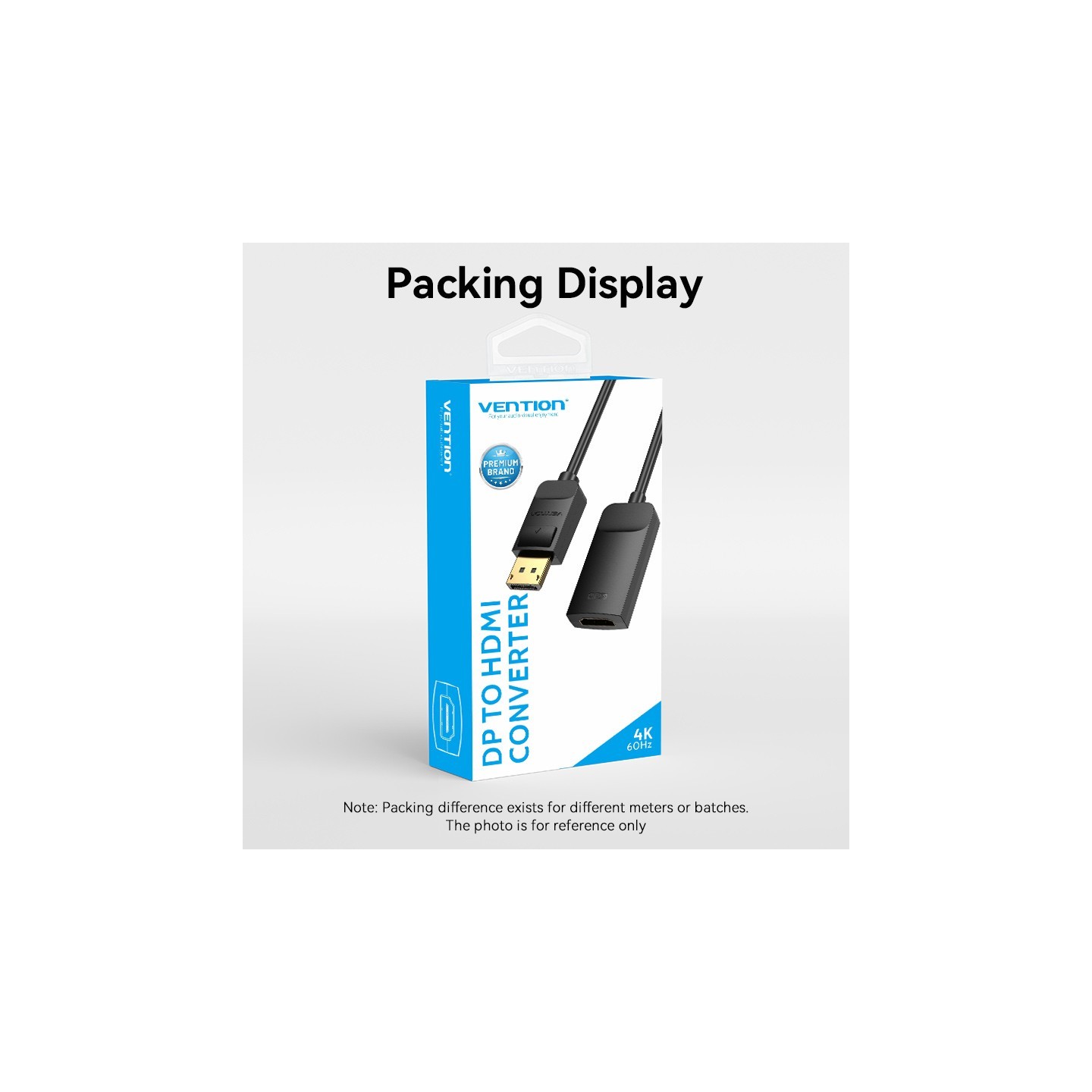 Vention DisplayPort to HDMI Adaptor - HBZBB - DisplayPort to HDMI Adaptor Male to Female 4K60Hz 0.15M