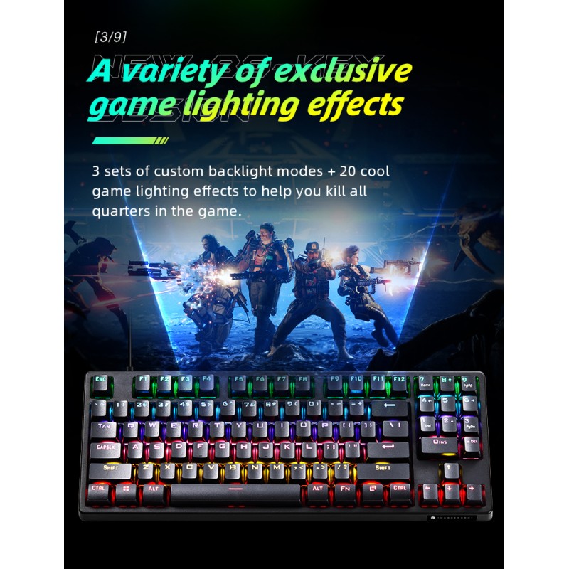 Buy Thunderobot Black Mechanical Gaming Keyboard - KG3089R - 89 Blue Switch Keys in Cyprus, Nicosia, Limassol, Larnaka, Pafos