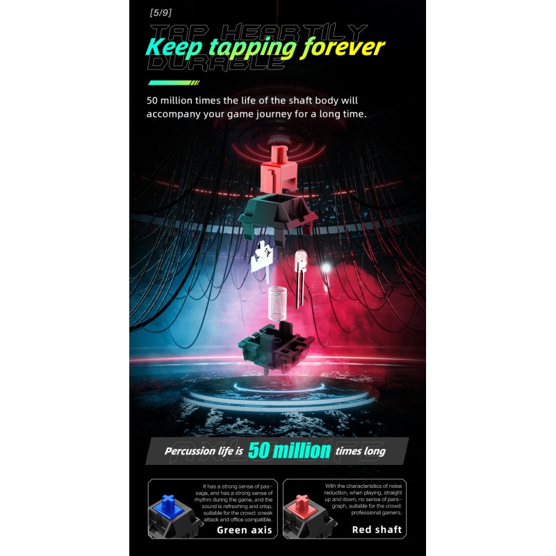 Buy Thunderobot Black Mechanical Gaming Keyboard - KG3089R - 89 Blue Switch Keys in Cyprus, Nicosia, Limassol, Larnaka, Pafos