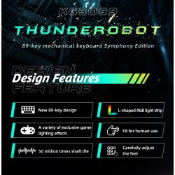 Buy Thunderobot Black Mechanical Gaming Keyboard - KG3089R - 89 Blue Switch Keys in Cyprus, Nicosia, Limassol, Larnaka, Pafos