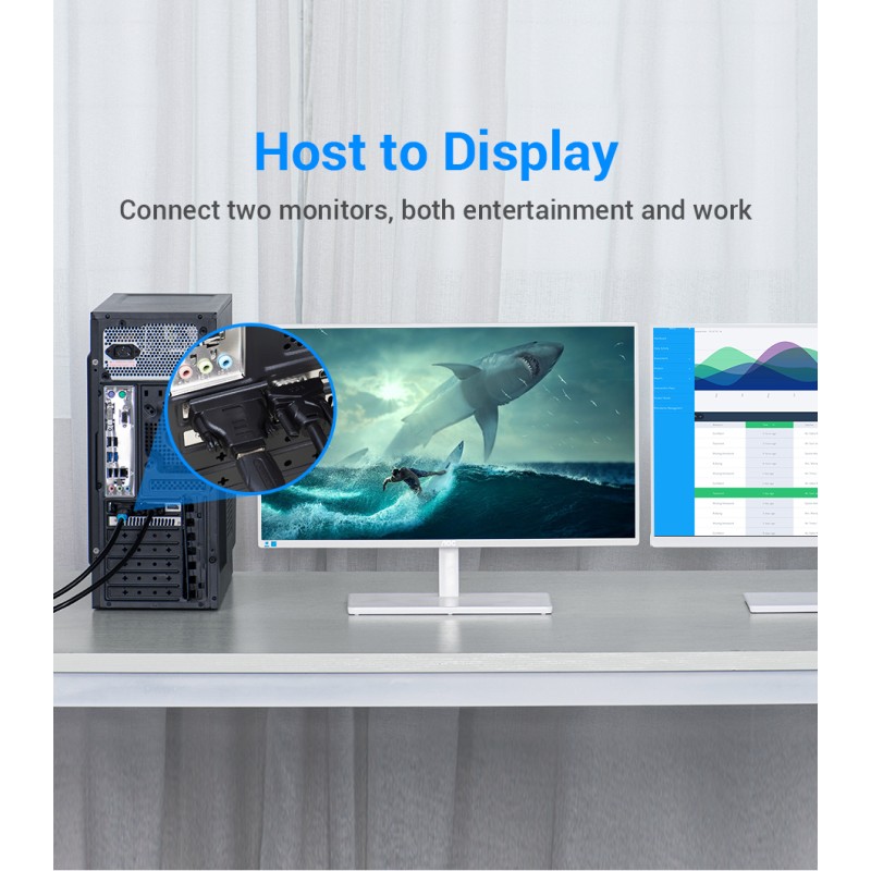 Buy Vention HDMI Female to DVI 24+1 Male Adaptor (Dual Direction) - ECDB0 - HDMI... in Cyprus, Nicosia, Limassol, Larnaka, Pafos