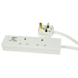 Buy Mercury 2-Gang Surge - 429.768UK - 2m 1xUSB Port in Cyprus, Nicosia, Limassol, Larnaka, Pafos