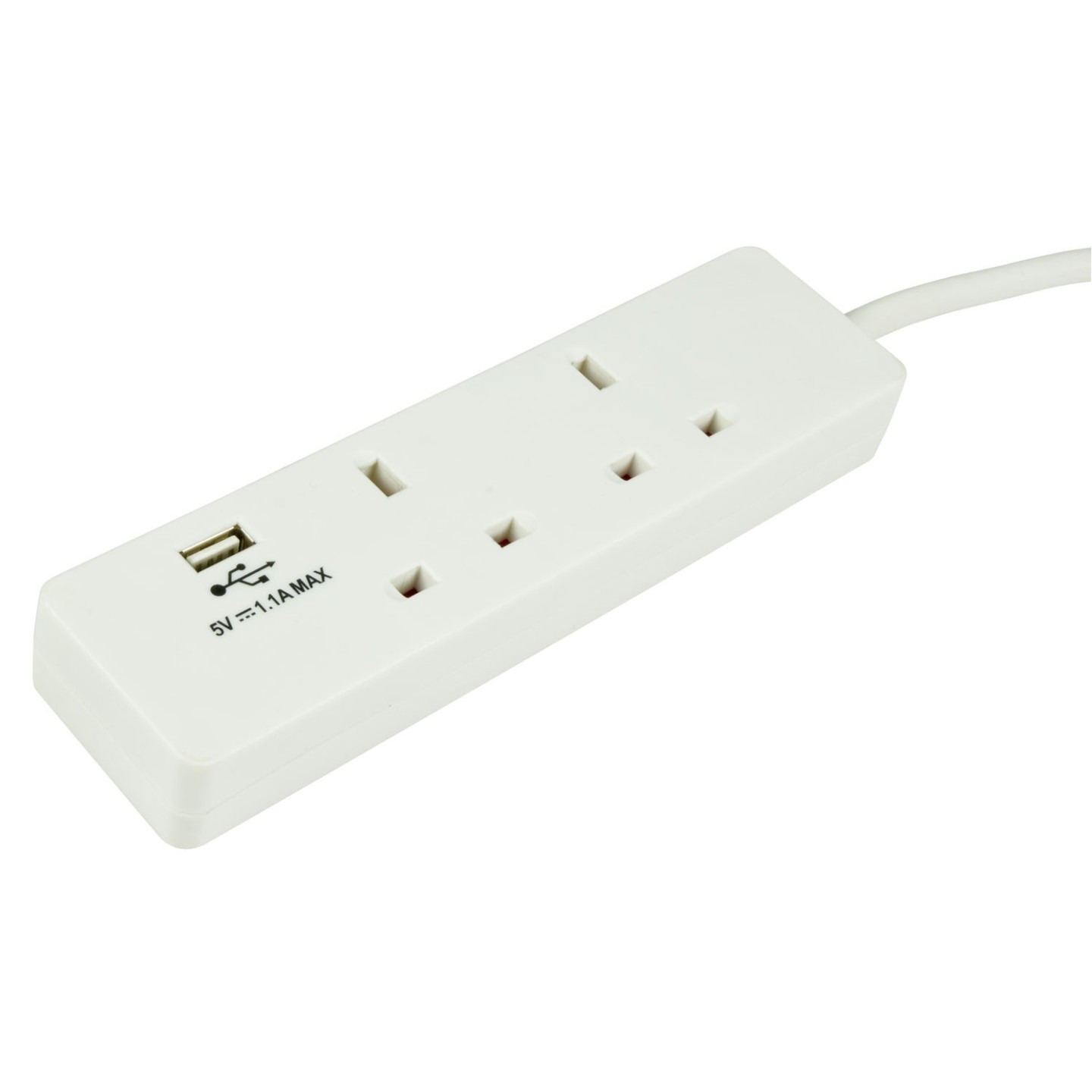 Mercury 2-Gang Surge - 429.768UK - 2m 1xUSB Port — Buy in Cyprus with Fast Delivery