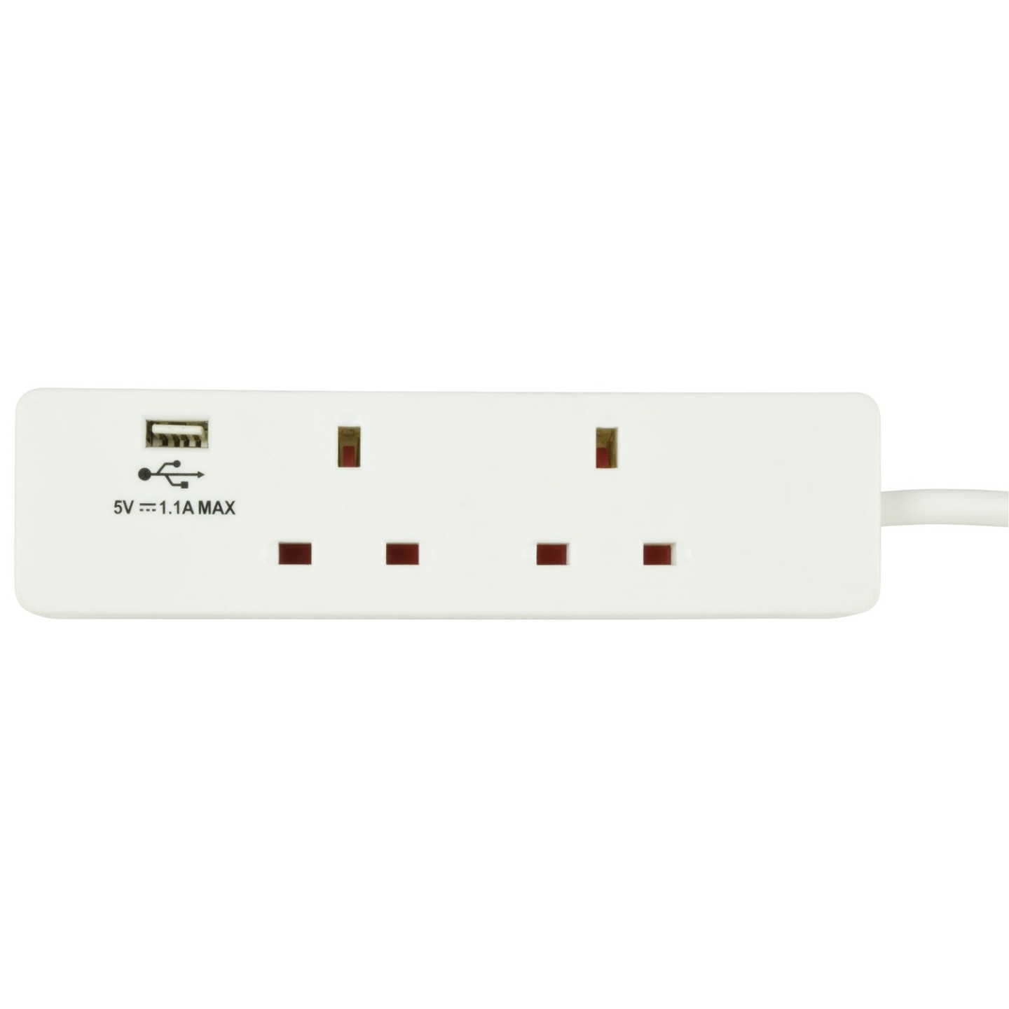Mercury 2-Gang Surge - 429.768UK - 2m 1xUSB Port — Buy in Cyprus with Fast Delivery