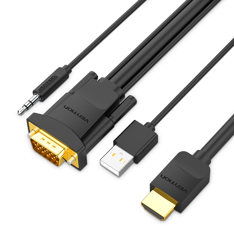Buy Vention HDMI Cable to VGA+Audio & USB Power - ABIBH - HDMI Cable to VGA+Audi... in Cyprus, Nicosia, Limassol, Larnaka, Pafos