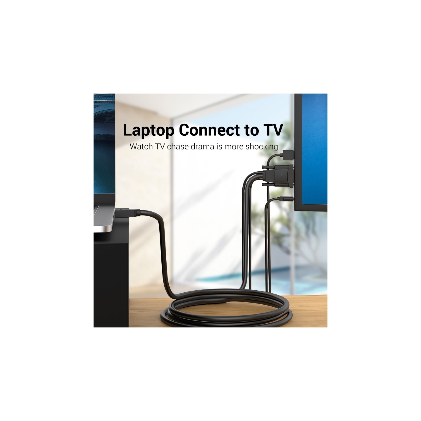 Vention HDMI Cable to VGA+Audio & USB Power - ABIBH - HDMI Cable to VGA+Audio & USB Power 2.0m