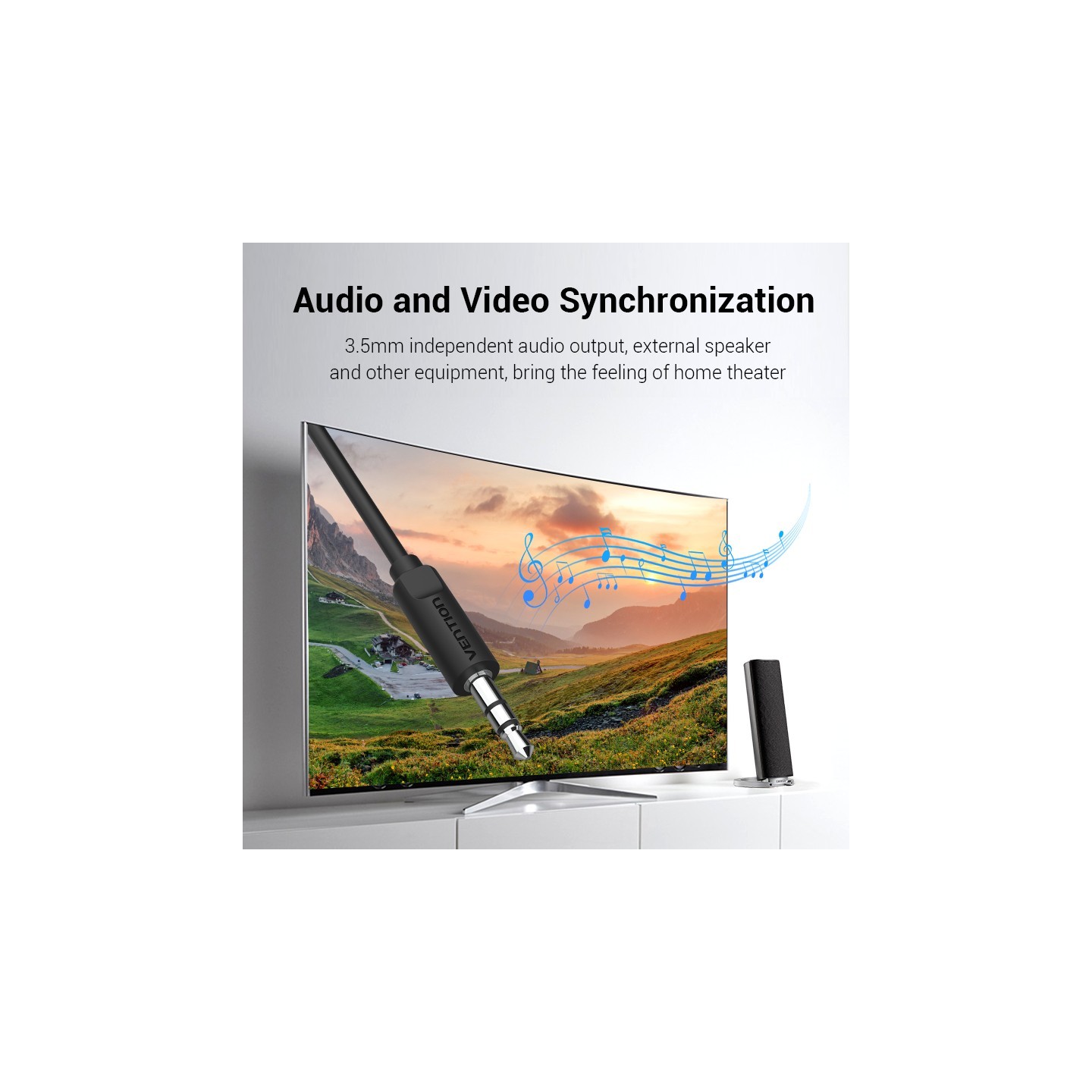 Vention HDMI Cable to VGA+Audio & USB Power - ABIBH - HDMI Cable to VGA+Audio & USB Power 2.0m