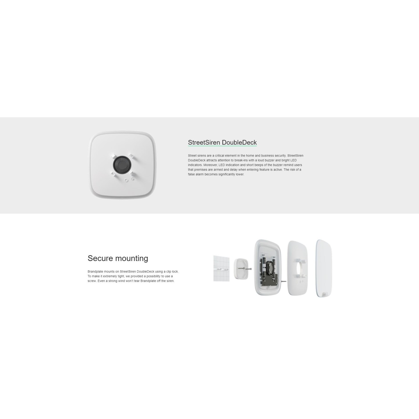 AJAX BrandPlate - Wireless Outdoor White — Buy in Cyprus with Fast Delivery