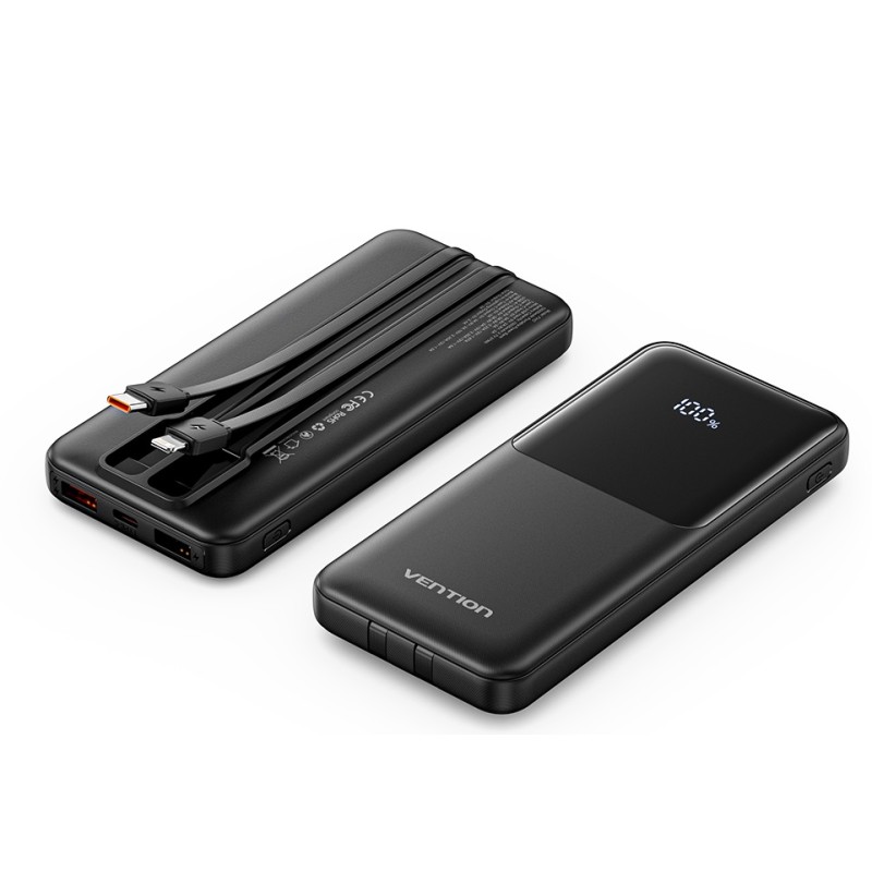 Buy Vention Powerbank 10000mAh 22.5W Built-in USB-C+Lightning - FHOB0 - Black in Cyprus, Nicosia, Limassol, Larnaka, Pafos
