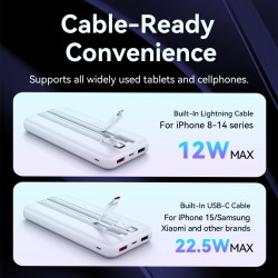 Buy Vention Powerbank 10000mAh 22.5W Built-in USB-C+Lightning - FHOB0 - Black in Cyprus, Nicosia, Limassol, Larnaka, Pafos