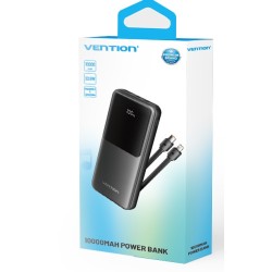 Buy Vention Powerbank 10000mAh 22.5W Built-in USB-C+Lightning - FHOB0 - Black in Cyprus, Nicosia, Limassol, Larnaka, Pafos