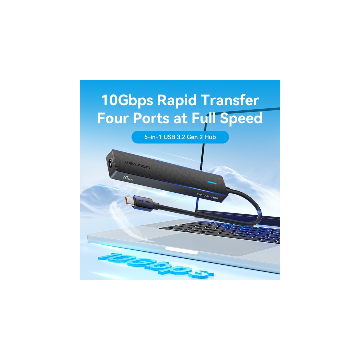 Vention IT HUB USB-C 2xA 2xC 3.2 Gen2 - CHYBB - USB-C 2xA 2xC 3.2 Gen2 + USBC Power Port — Buy in Cyprus with Fast Delivery