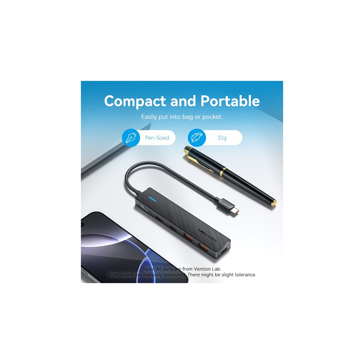 Vention IT HUB USB-C 2xA 2xC 3.2 Gen2 - CHYBB - USB-C 2xA 2xC 3.2 Gen2 + USBC Power Port — Buy in Cyprus with Fast Delivery