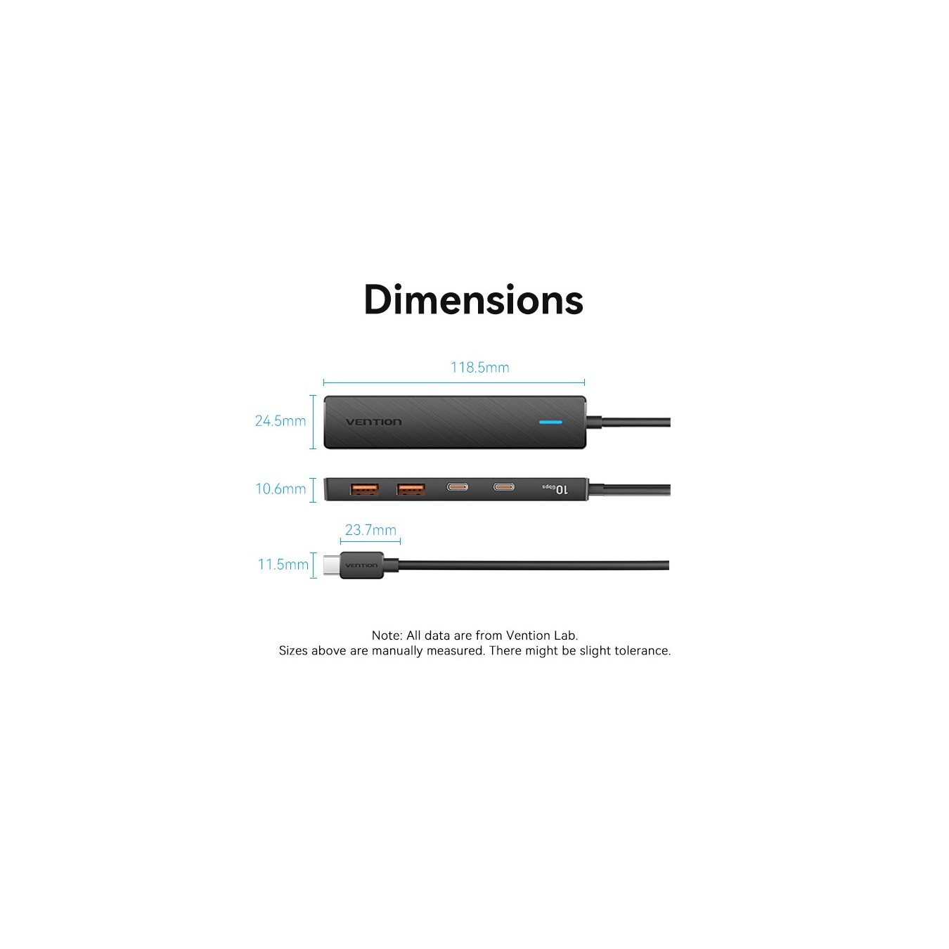 Vention CHYBB USB-C Hub – 2xA 2xC 10Gbps | Armenius Store