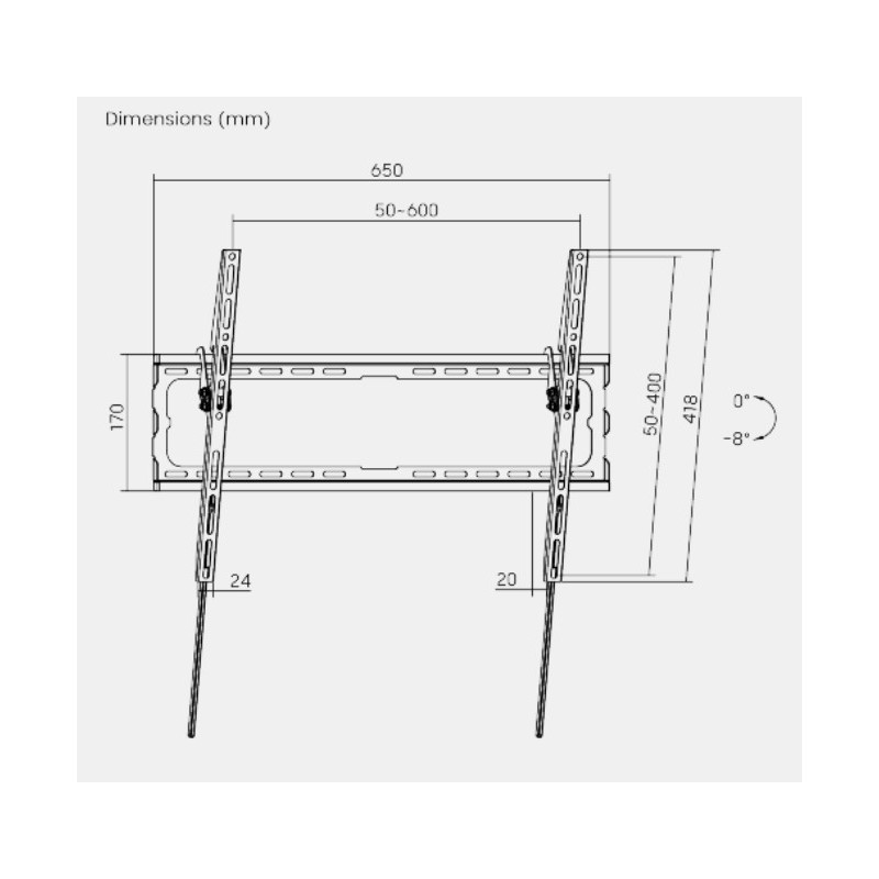 Buy Brateck TV Mount - KL32-46T - 60x40 Tilt 45kg in Cyprus, Nicosia, Limassol, Larnaka, Pafos
