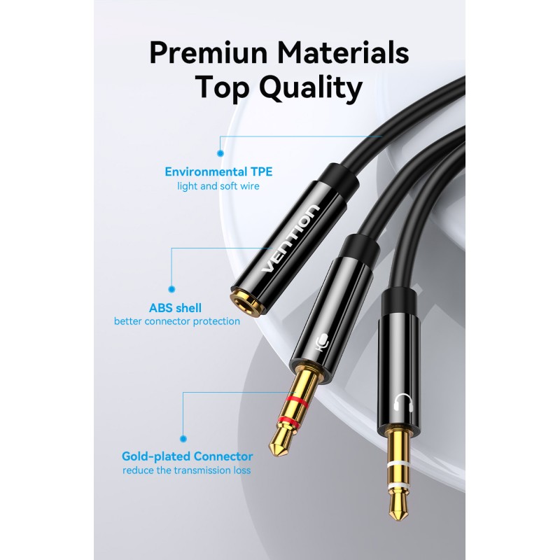 Buy Vention AUDIO 3.5mm F to 2x3.5mm M Splitter Cable - BBTBY - 0.3m in Cyprus, Nicosia, Limassol, Larnaka, Pafos