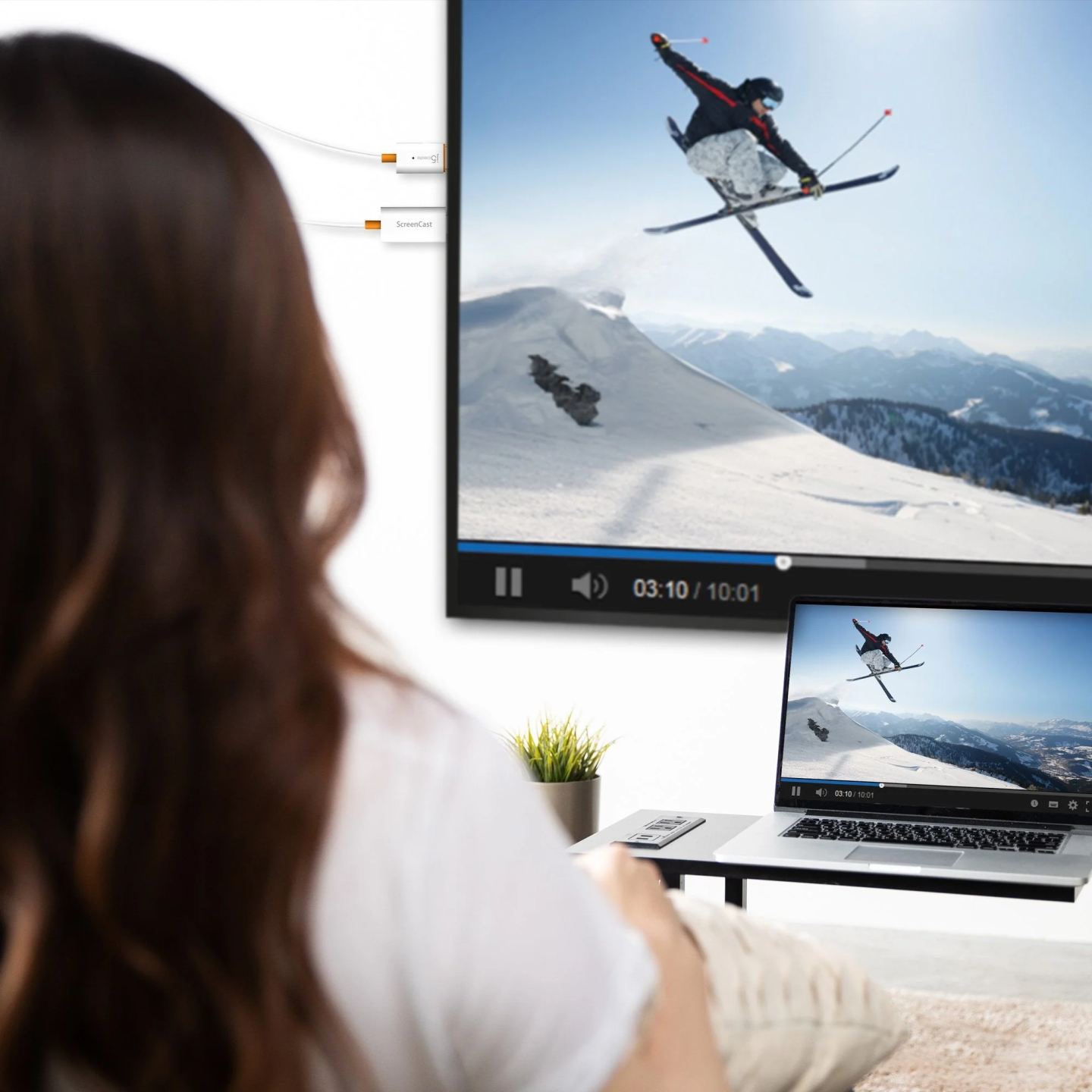 j5create Screencast Wireless Display Adapter - JVAW56 - HDMI 1080p Miracast AirPlay USB Powered