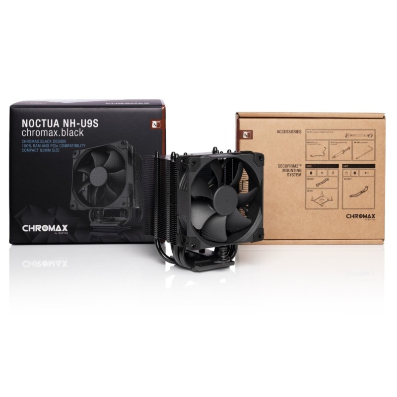 Buy Noctua NH-U9S Chromax.black - Compact 92mm PWM CPU Cooler, All-Black, Low-Noise in Cyprus, Nicosia, Limassol, Larnaka, Pafos
