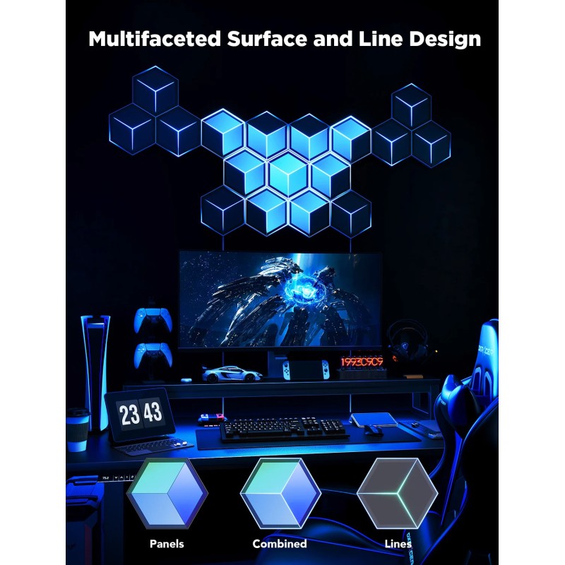 Buy Govee Gaming Wall Glide Hexa Ultra Light Panels - H606A - 7pcs (EU) in Cyprus, Nicosia, Limassol, Larnaka, Pafos