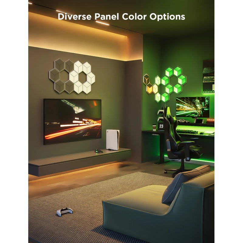 Buy Govee Gaming Wall Glide Hexa Ultra Light Panels - H606A - 7pcs (EU) in Cyprus, Nicosia, Limassol, Larnaka, Pafos