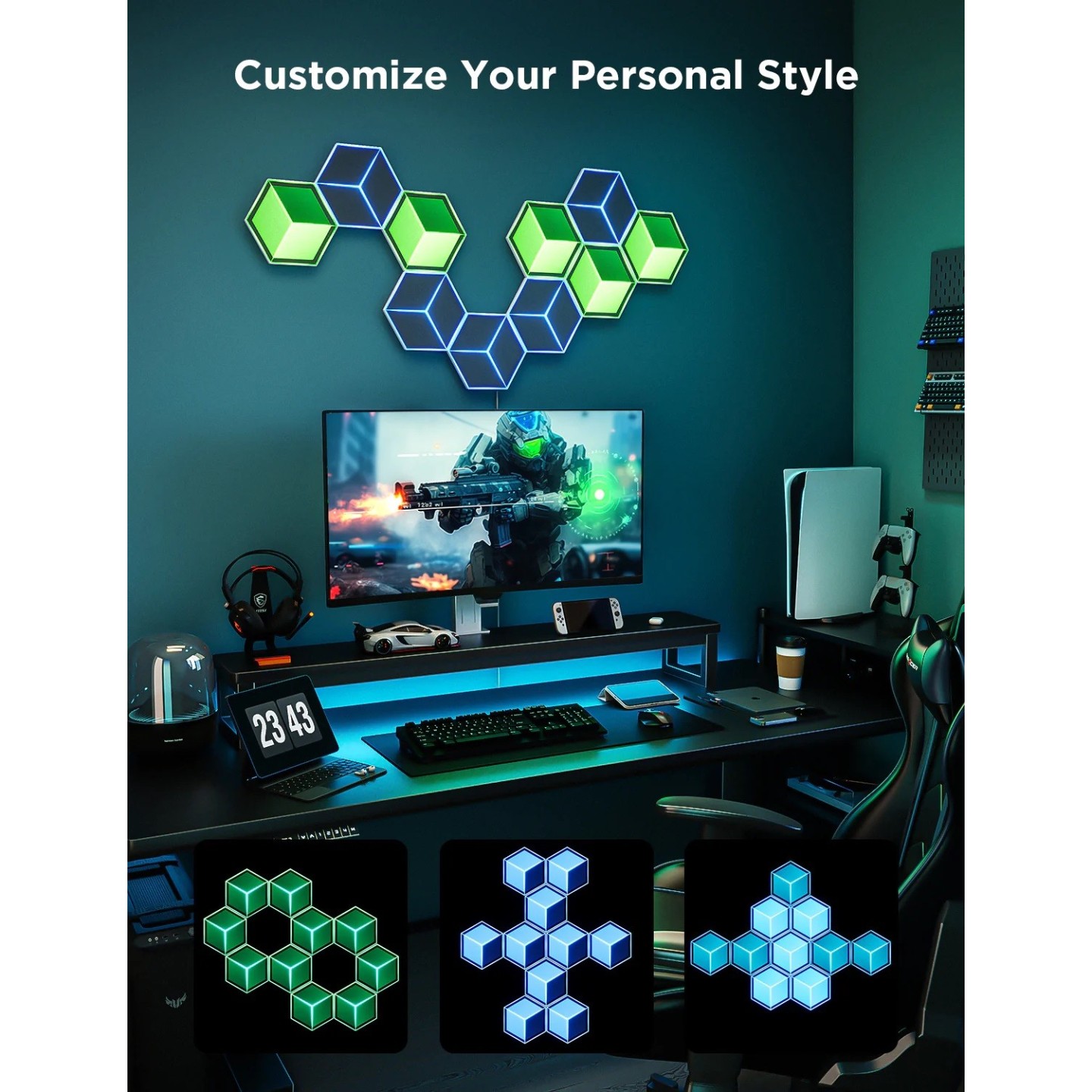 Govee Gaming Wall Glide Hexa Ultra Light Panels - H606A - 7pcs (EU) — Buy in Cyprus with Fast Delivery