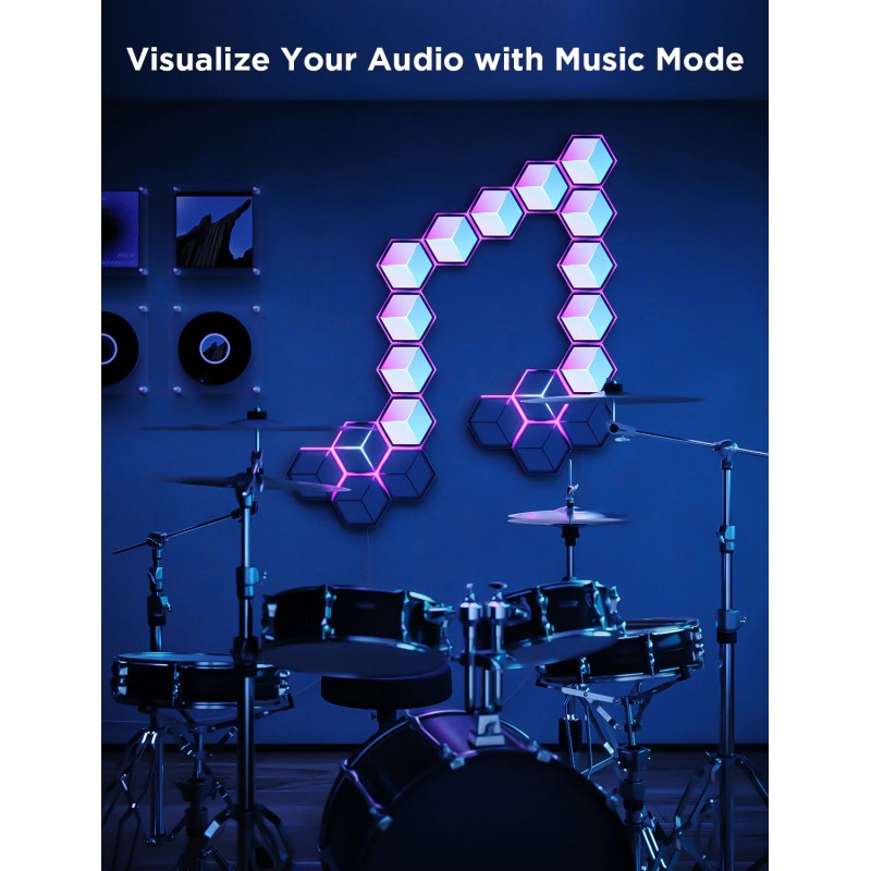 Buy Govee Gaming Wall Glide Hexa Ultra Light Panels - H606A - 7pcs (EU) in Cyprus, Nicosia, Limassol, Larnaka, Pafos