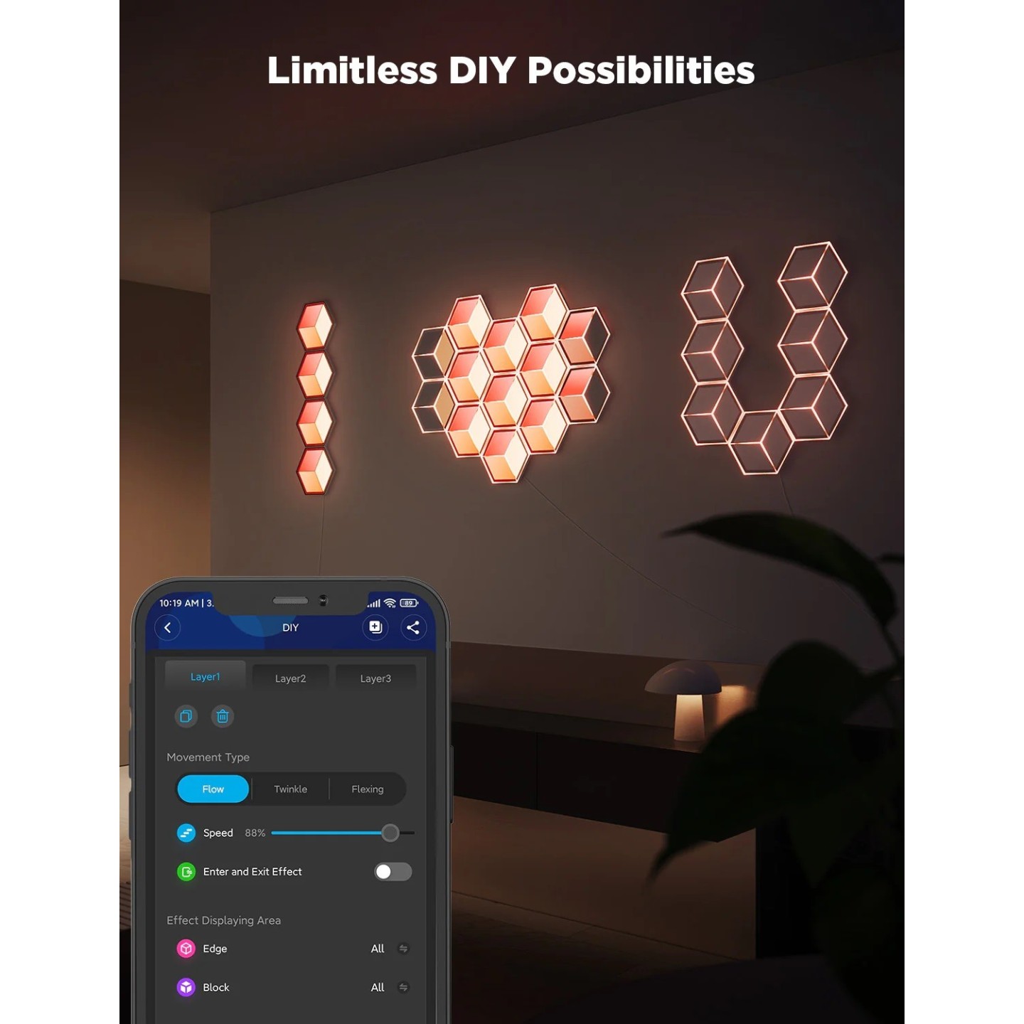 Govee Gaming Wall Glide Hexa Ultra Light Panels - H606A - 7pcs (EU) — Buy in Cyprus with Fast Delivery