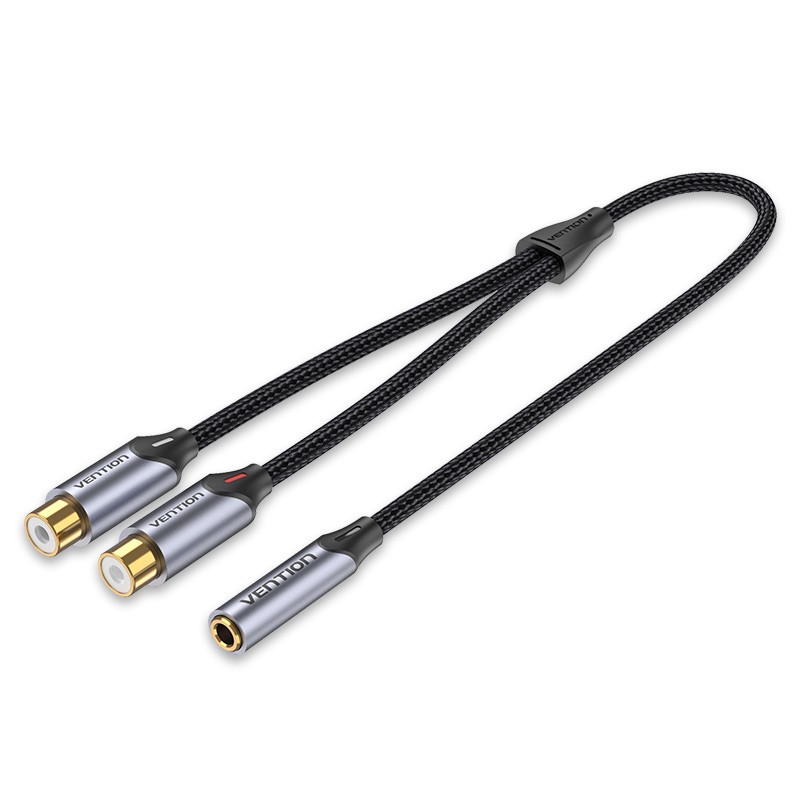 Buy Vention AUDIO 3.5mm F to 2-RCA F Cable - BCOHY - Braided Alum 0.3m in Cyprus, Nicosia, Limassol, Larnaka, Pafos