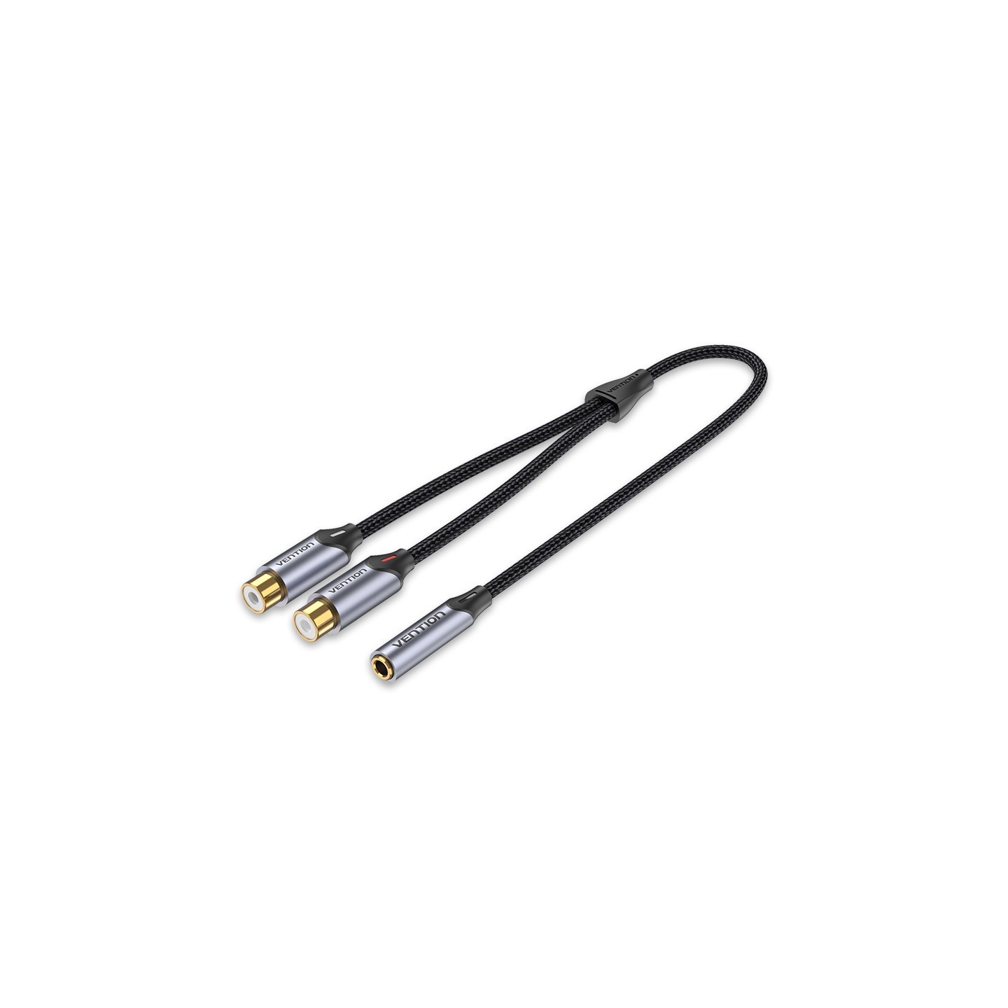 Vention AUDIO 3.5mm F to 2-RCA F Cable - BCOHY - Braided Alum 0.3m — Buy in Cyprus with Fast Delivery