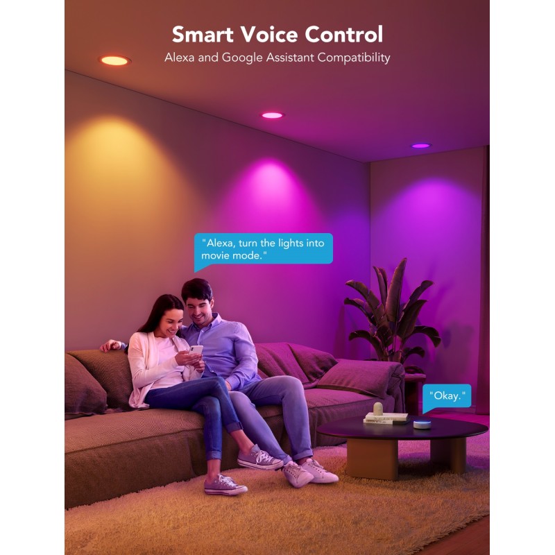 Buy Govee Smart Recessed Lights - B601B - 4'' Wi-Fi & BT RGBWW 850 Lumen with Ju... in Cyprus, Nicosia, Limassol, Larnaka, Pafos