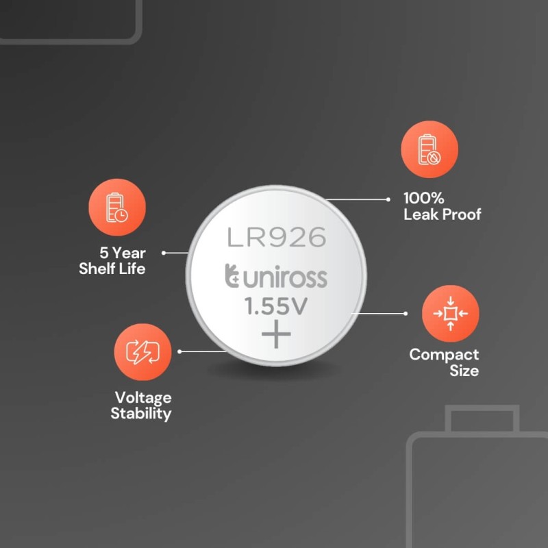 Buy Uniross Alkaline-Coin Battery - LR926 AG7 - LR57 Battery (10pack) in Cyprus, Nicosia, Limassol, Larnaka, Pafos