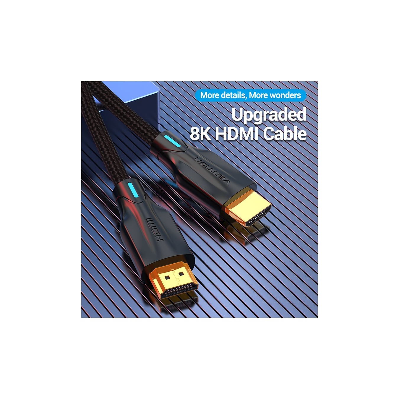 Vention AAUBH HDMI 2.1 8K Braided Cable 2.0m – 48Gbps, eARC | Armenius Store