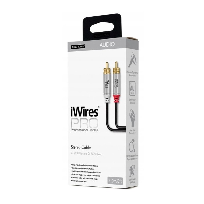 Buy Techlink iWiresPRO 2RCA to 2RCA Cable - 711032 - 2.0m in Cyprus, Nicosia, Limassol, Larnaka, Pafos