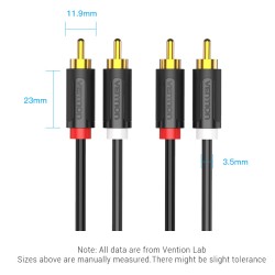 Buy Vention AUDIO 2RCA to 2RCA M-M Cable - BCMBG - 1.5m in Cyprus, Nicosia, Limassol, Larnaka, Pafos