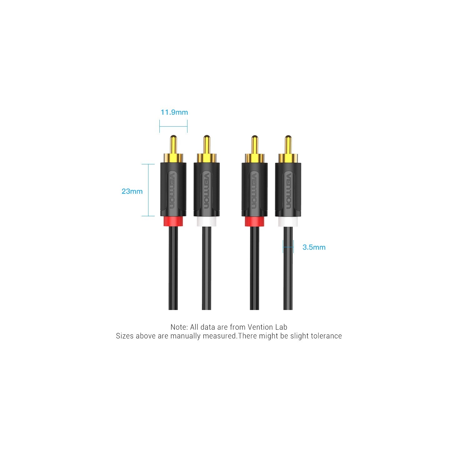 Vention AUDIO 2RCA to 2RCA M-M Cable - BCMBG - 1.5m — Buy in Cyprus with Fast Delivery