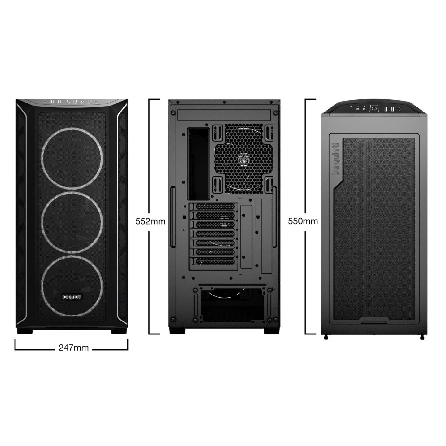 be quiet! Shadow Base 800 FX Mid Tower PC Case Black ARGB Fans E-ATX USB-C (Boxed) — Buy in Cyprus with Fast Delivery