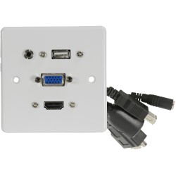 Buy AV:Link Wall Plate - 122.395UK - USB-A HDMI VGA 4K in Cyprus, Nicosia, Limassol, Larnaka, Pafos