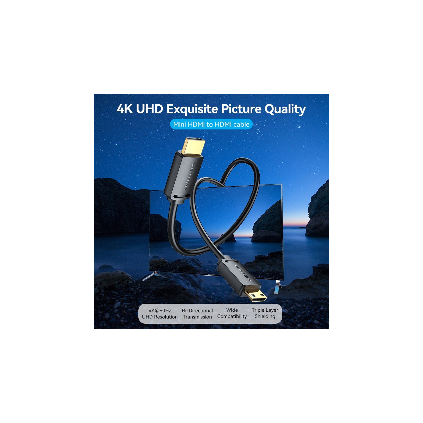 Vention HDMI to HDMI Mini Cable - AGHBF - 1.0m — Buy in Cyprus with Fast Delivery