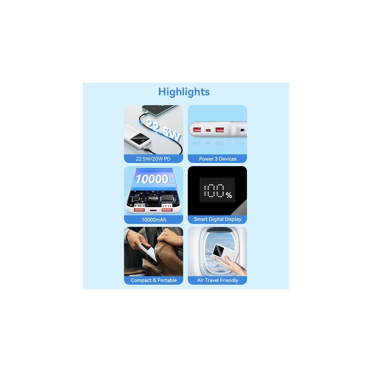 Vention Powerbank - FHKB0 - 10000mAh 22.5W Black — Buy in Cyprus with Fast Delivery