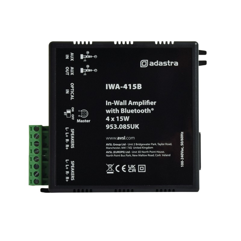 Buy Adastra In-Wall Bluetooth Amp - IWA415B - 4x15W@4ohm in Cyprus, Nicosia, Limassol, Larnaka, Pafos