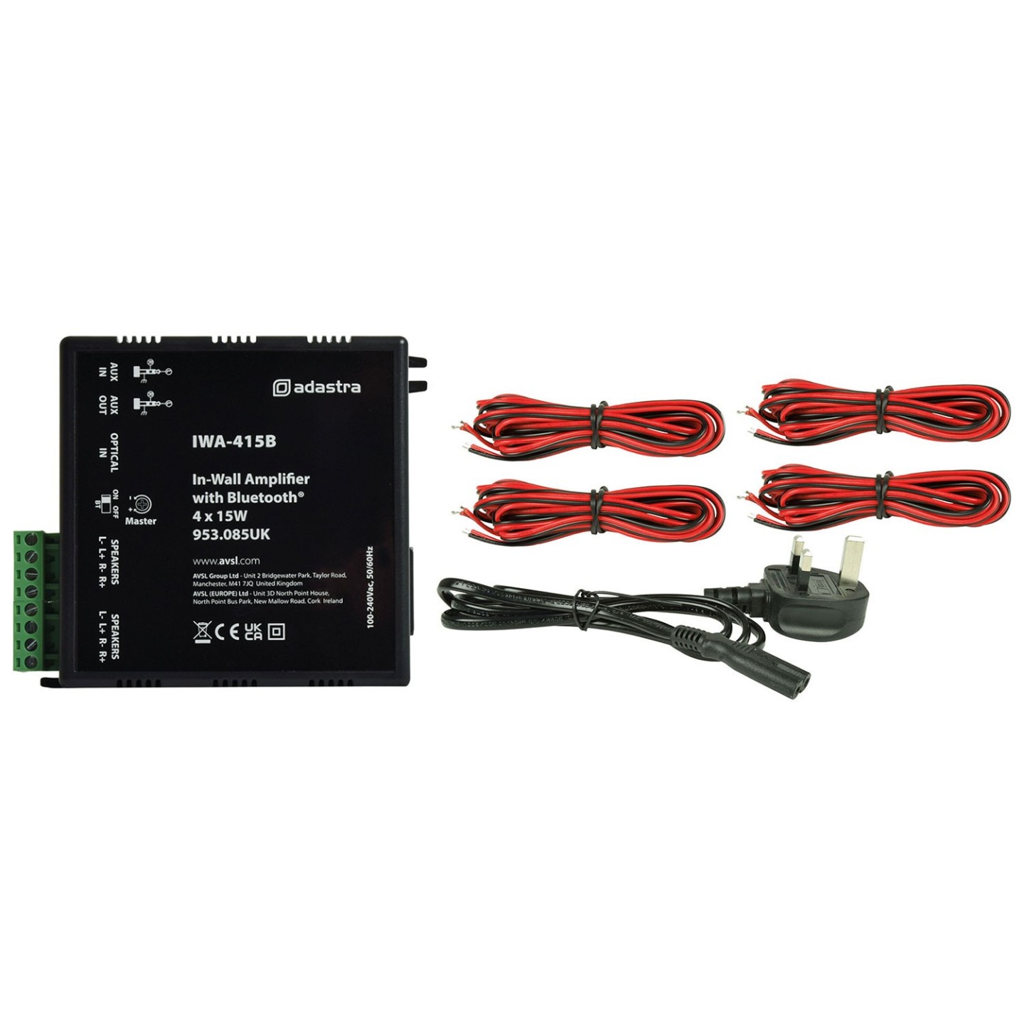 Adastra In-Wall Bluetooth Amp - IWA415B - 4x15W@4ohm — Buy in Cyprus with Fast Delivery