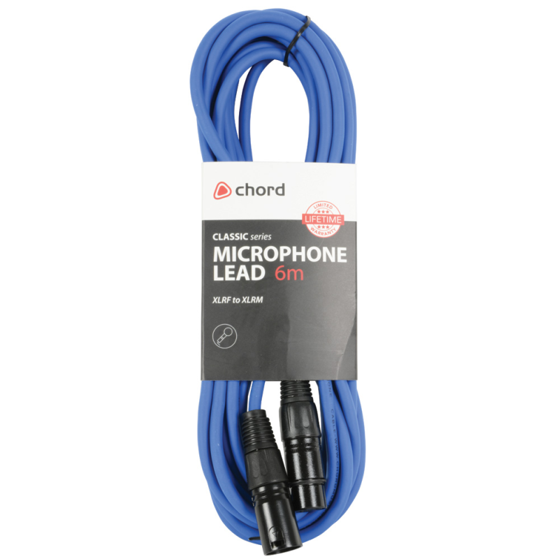 Buy Chord Classic - 190.104UK - XLR M-F 6.0m Blue in Cyprus, Nicosia, Limassol, Larnaka, Pafos