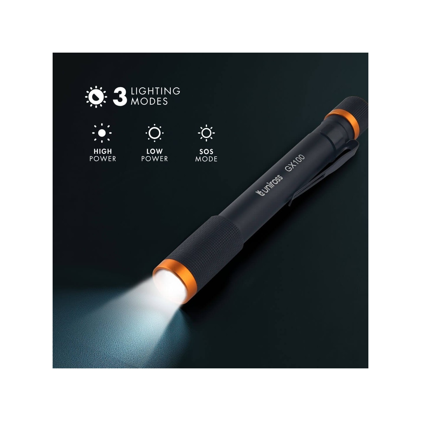 Uniross Penlight - GX100 - IPX4 Waterproof Torch 280 lumens 90m Beam (Incl 2xAA) — Buy in Cyprus with Fast Delivery