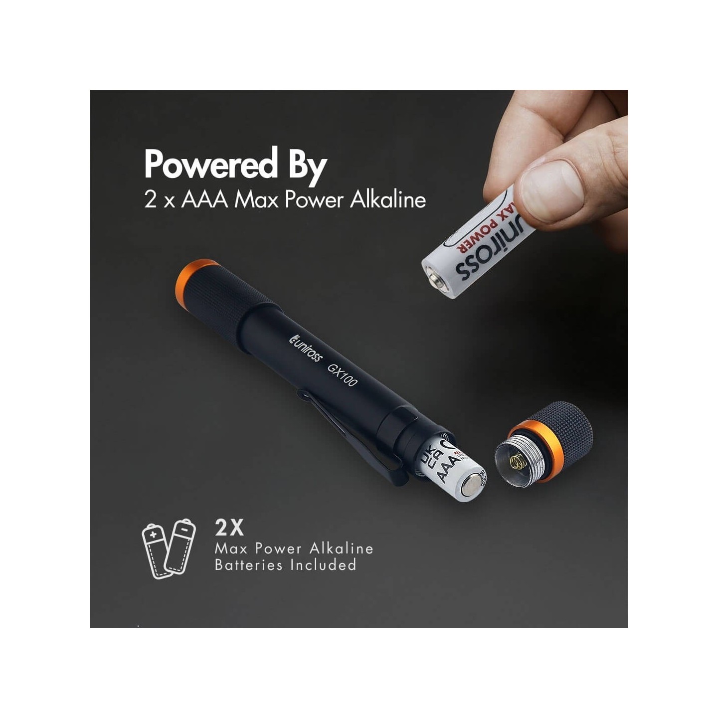Uniross Penlight - GX100 - IPX4 Waterproof Torch 280 lumens 90m Beam (Incl 2xAA) — Buy in Cyprus with Fast Delivery