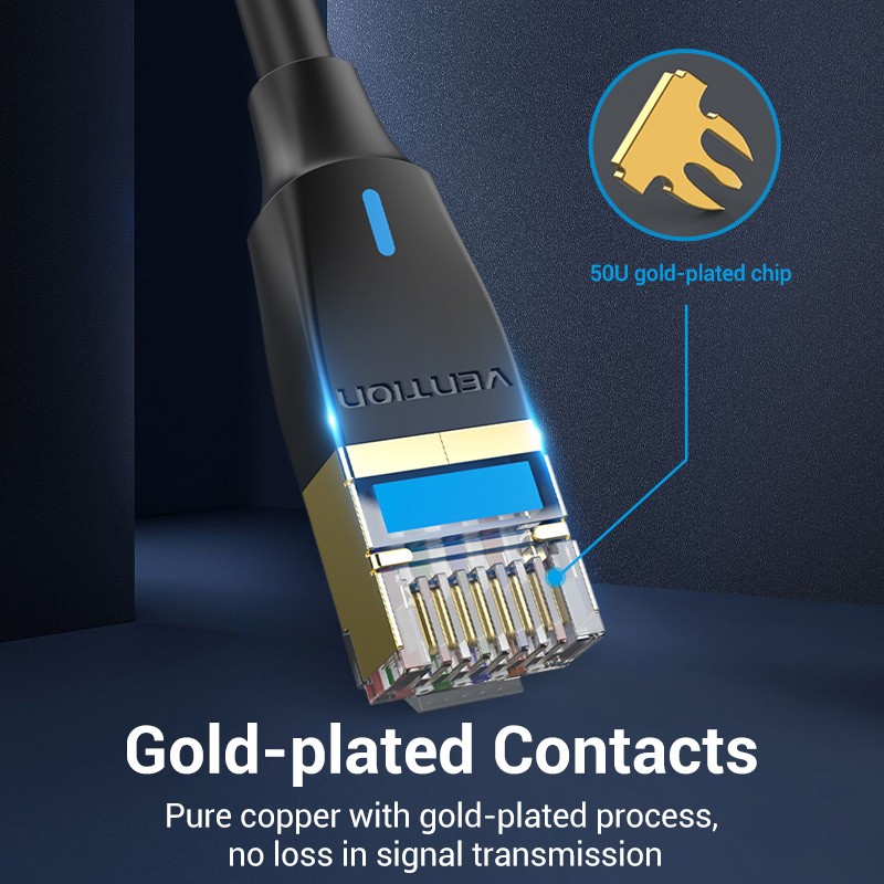 Buy Vention Network Cable - IKIBI - CAT8 SFTP Slim 3.0m Black in Cyprus, Nicosia, Limassol, Larnaka, Pafos