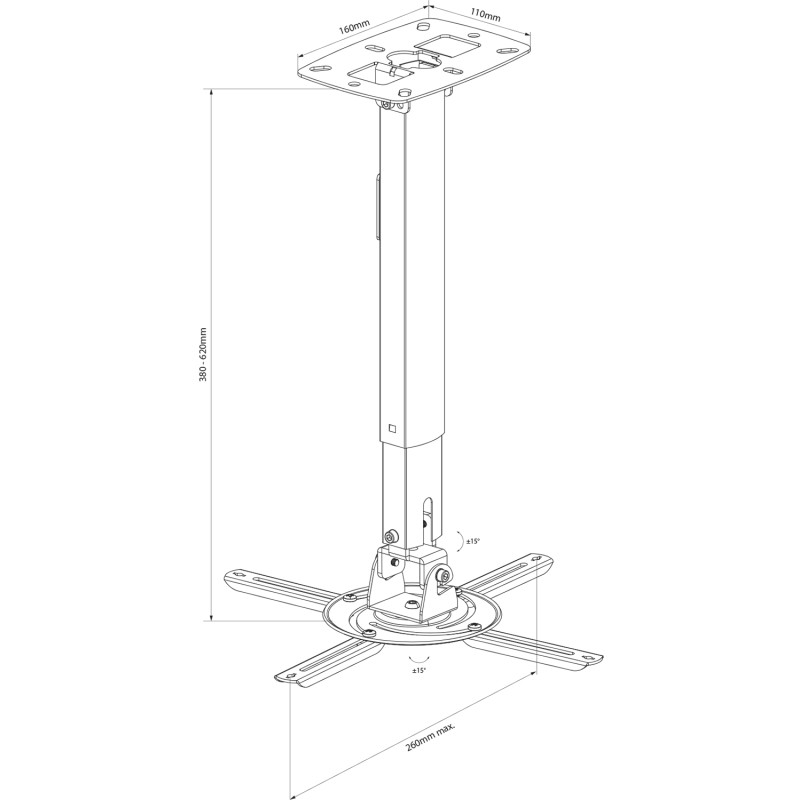 Buy AV:Link Ceiling Projector Mount 38-62cm 129.581UK - PJM620 - Ceiling, 38-62cm in Cyprus, Nicosia, Limassol, Larnaka, Pafos