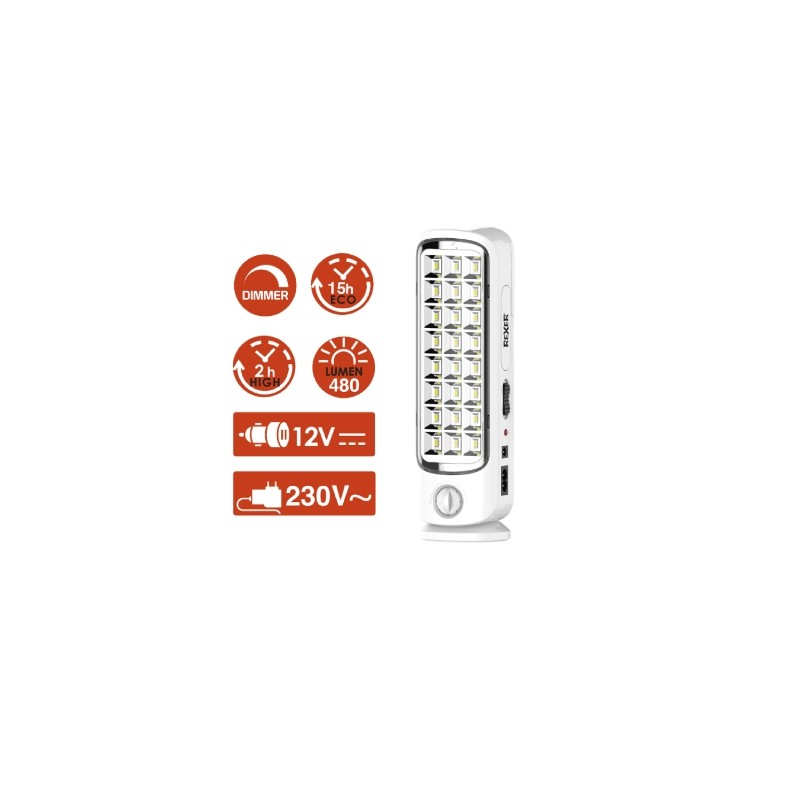 Buy REXER Emergency Lamp - RX4224 - 7.5W 24 LED Rechargeable in Cyprus, Nicosia, Limassol, Larnaka, Pafos