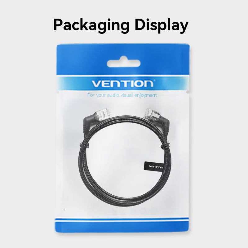 Buy Vention NETWORK Cable - IBOBH - Cat6A UTP Rotate Right Angle Slim 2.0m Black in Cyprus, Nicosia, Limassol, Larnaka, Pafos
