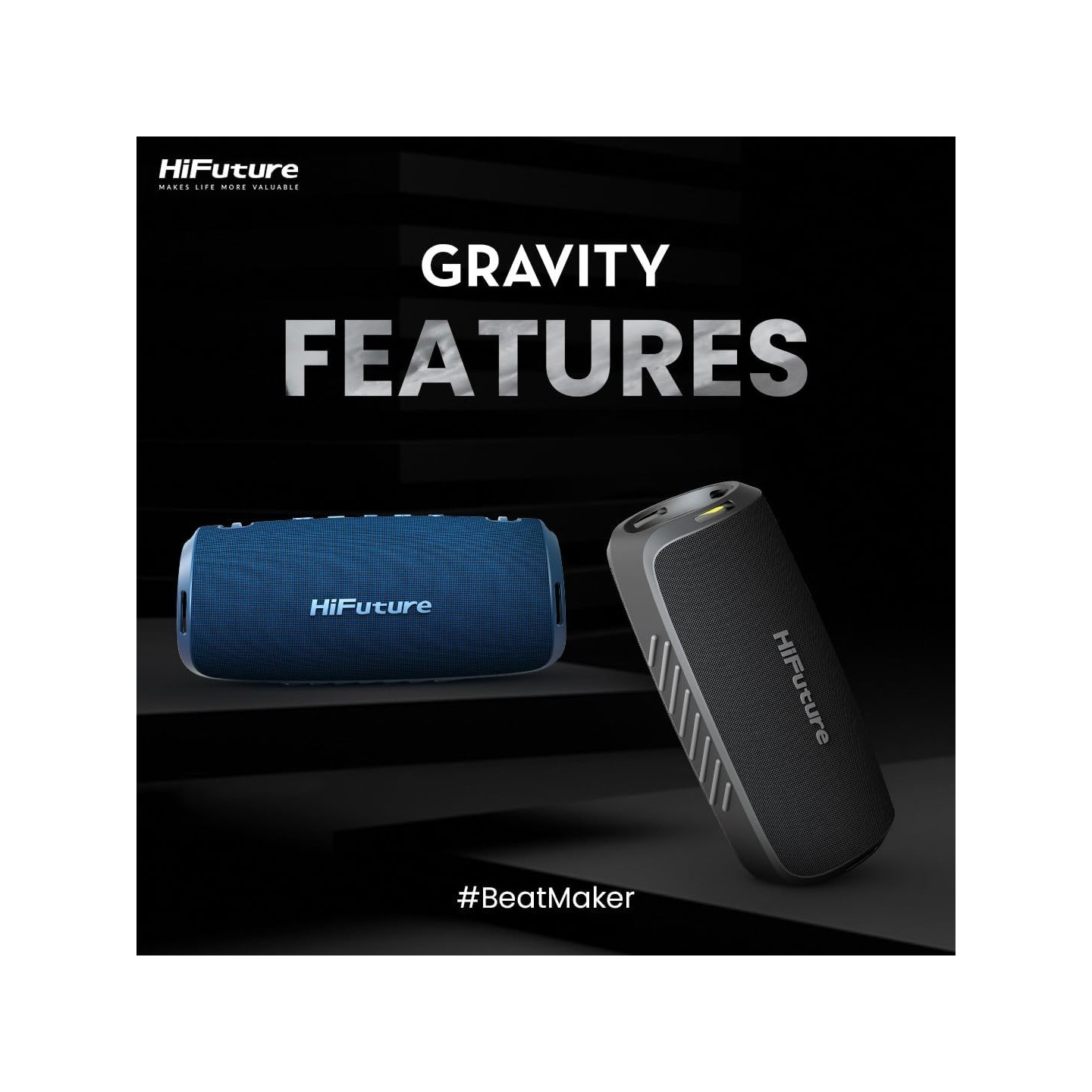 HiFuture Portable BT Speaker - GRAVITY - IPX7 45W Black — Buy in Cyprus with Fast Delivery