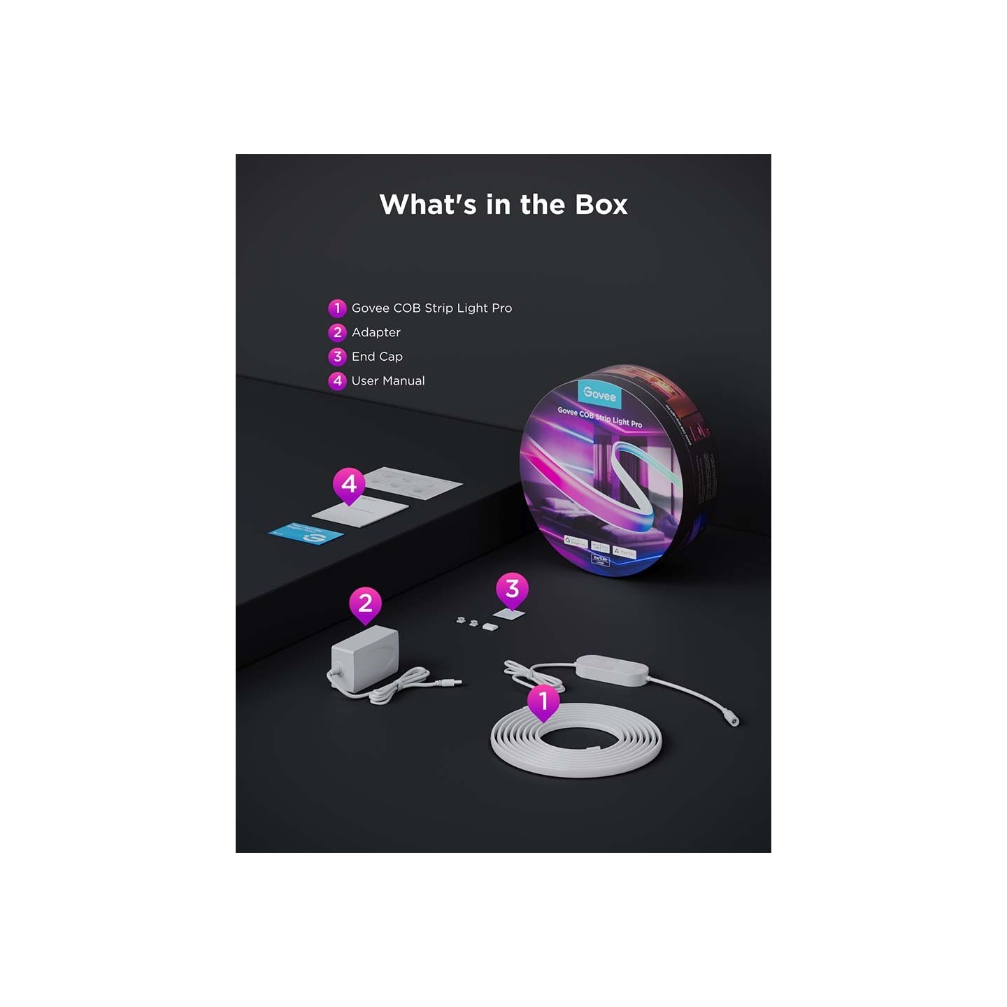 Govee LED Light Strip COB - H61E5 - COB, 3m Neon Coating Smart WiFi & BT — Buy in Cyprus with Fast Delivery